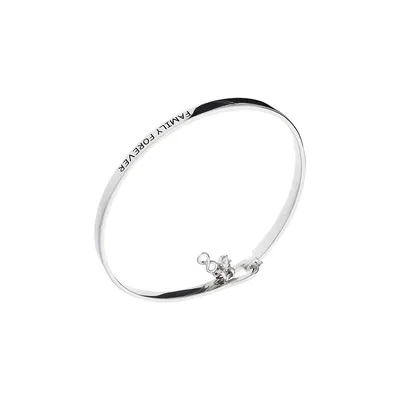 Sterling Silver & Cubic Zirconia Family Forever Bangle