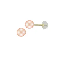 Boucles d'oreilles en or jaune 10 ct avec perles d'eau douce rondes roses et blanches de 4 à 5 mm Celebration, deux paires