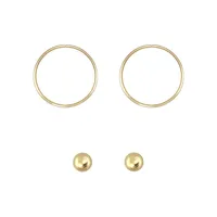 Celebration 2-Pair 10K Yellow Gold Stud & Hoop Earrings