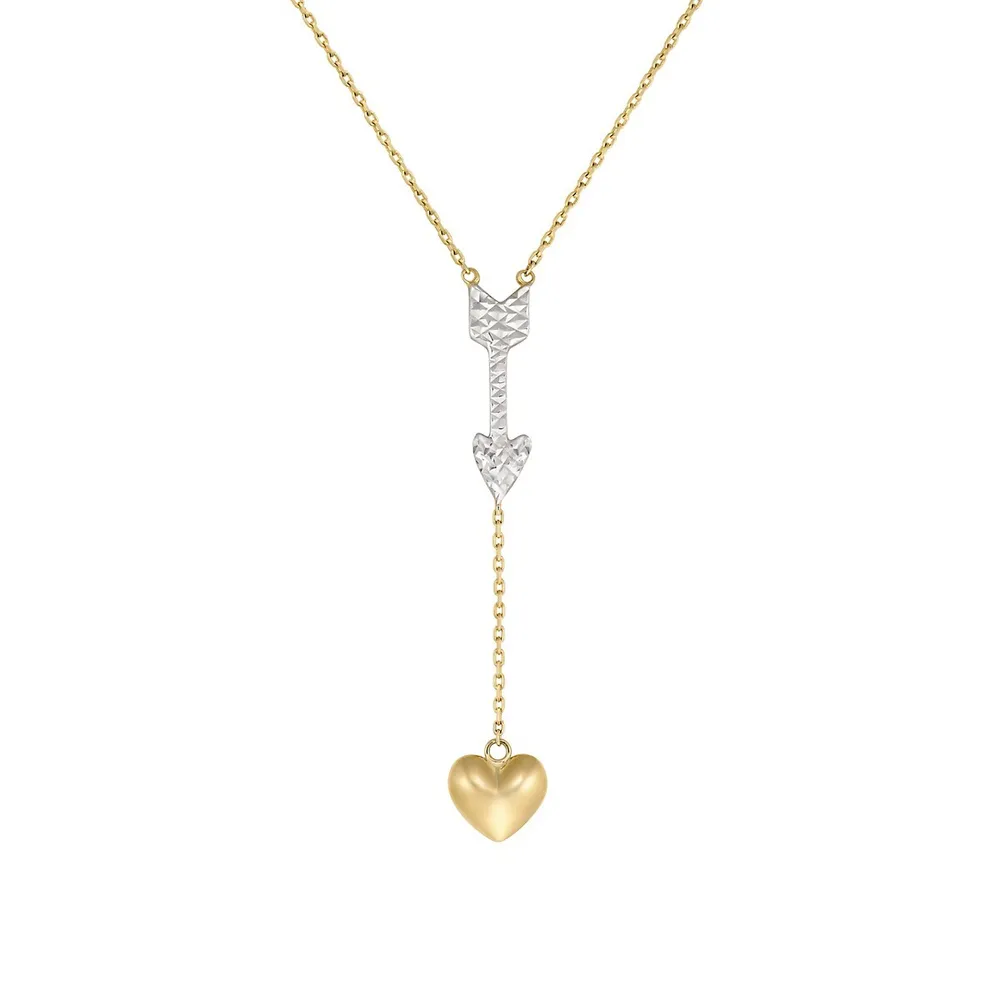 10K Gold Heart and Arrow Necklace