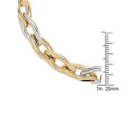 18K Two-Tone Goldplated Rolo-Link Bracelet