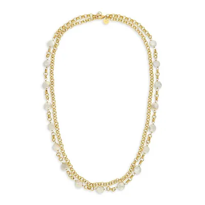 18K Goldplated & Freshwater Baroque Pearl Dual-Strand Necklace