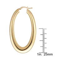 18K Goldplated Flat Oval Hoop Earrings