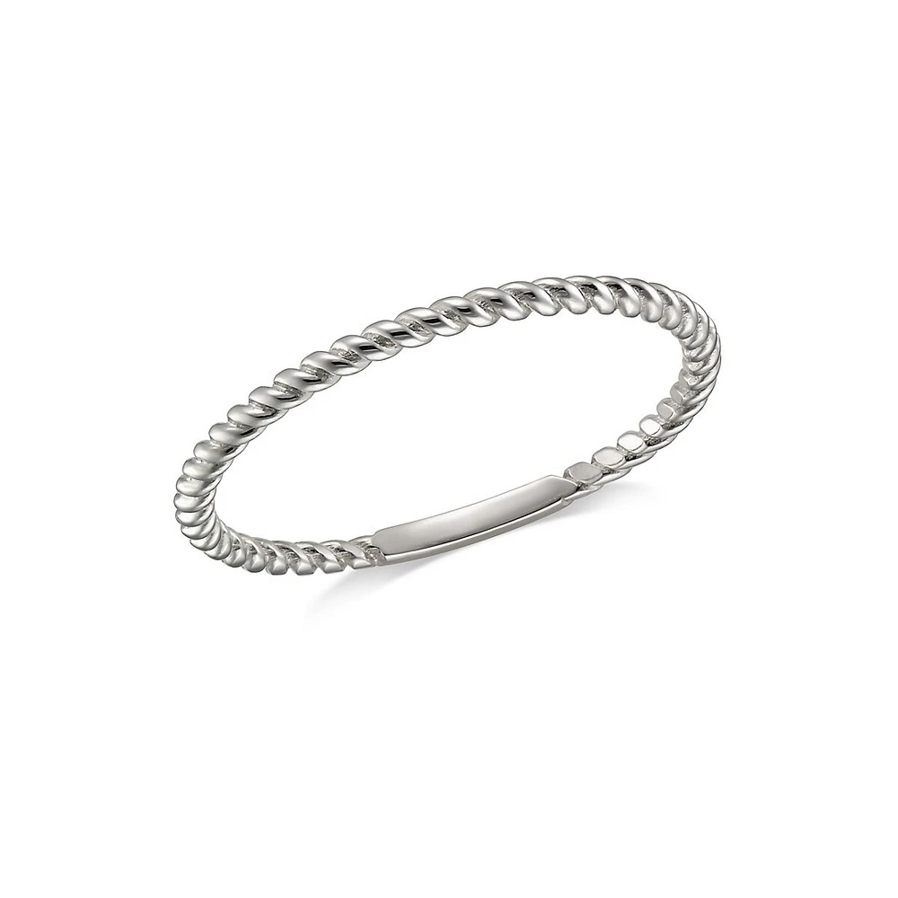 Ribbed Band 10K White Gold Ring