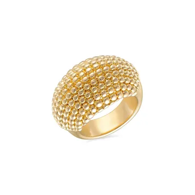 18K Goldplated Textured Dome Ring