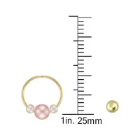 2-Pair Gold Celebration 10K Yellow Gold & Two-Tone Faux Pearl Hoop & Stud Earrings Set