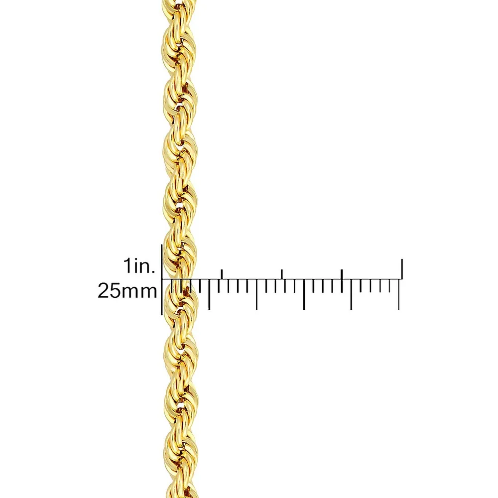 Collier à chaîne cordelette en argent sterling plaqué or 10 ct, 46 x 0,3 cm