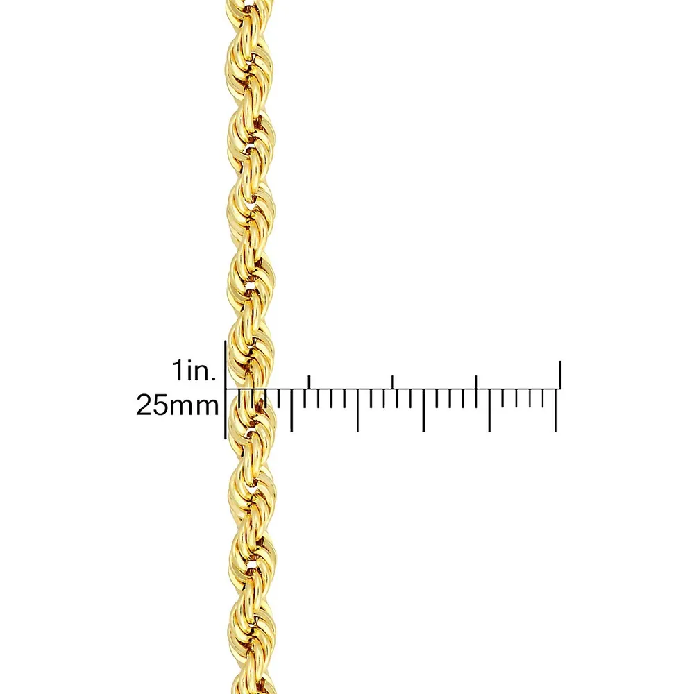 10K Goldplated Sterling Silver Rope Chain Necklace - 18" X 0.12MM