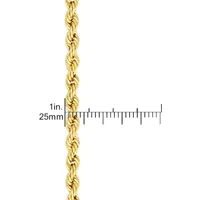 Collier à chaîne cordelette en argent sterling plaqué or 10 ct, 46 x 0,3 cm