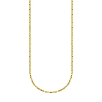 Collier en chaîne câble en argent sterling plaqué or 10 ct, 46 cm