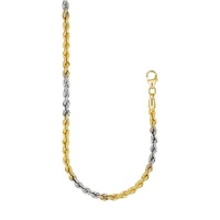 Two-Tone Sterling Silver Rope Chain Necklace