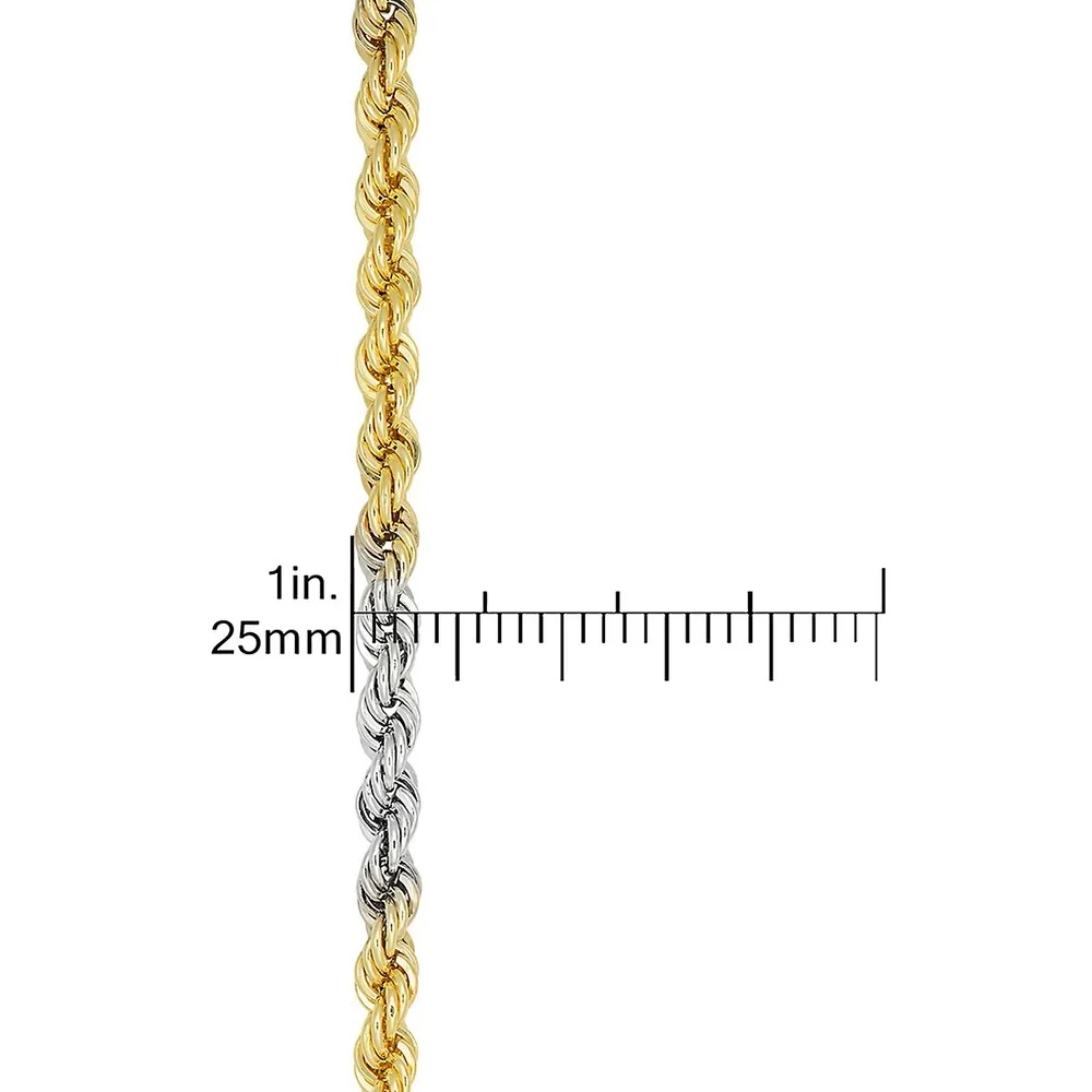 Two-Tone Sterling Silver Rope Chain Necklace