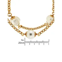 18K Goldplated & Pearl Bracelet