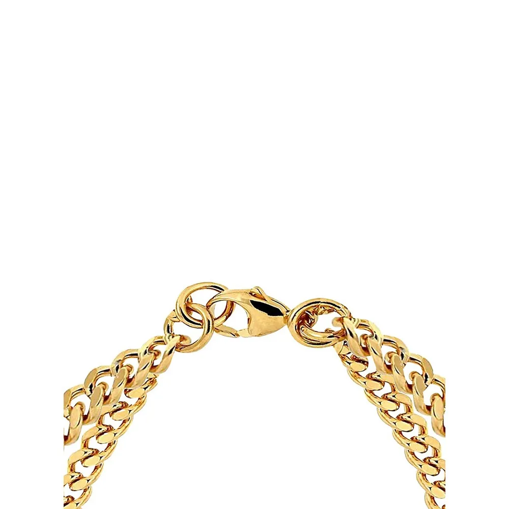 18K Goldplated Double Curb Link Chain Knot Bracelet