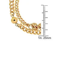 18K Goldplated Double Curb Link Chain Knot Bracelet