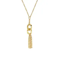 18K Goldplated Dual-Link & Tassel Necklace