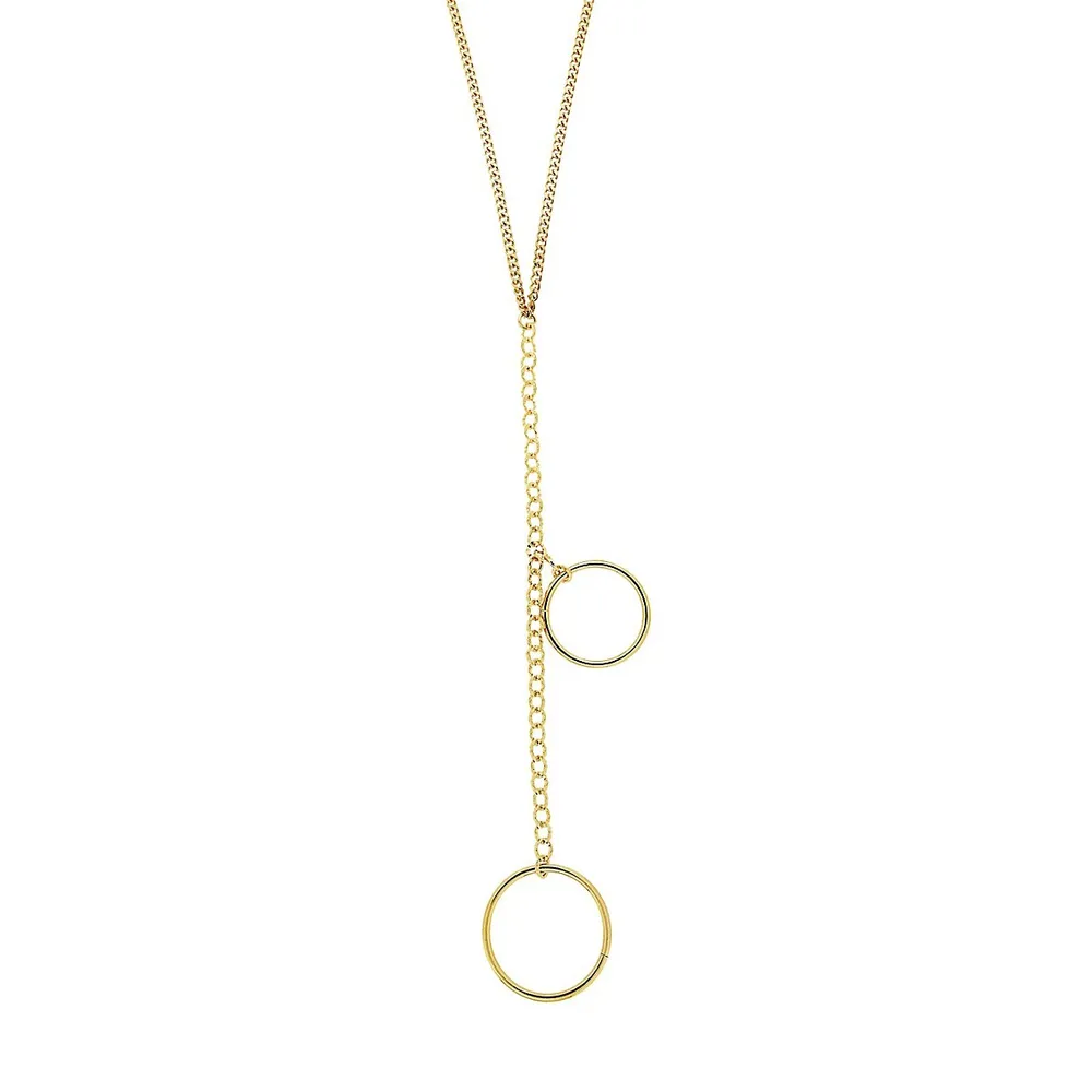 18K Goldplated Long Link Curb Y-Necklace