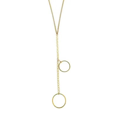 18K Goldplated Long Link Curb Y-Necklace