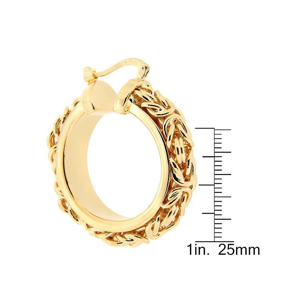 18K Goldplated Byzantine Hoop Earrings