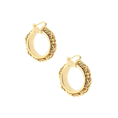 18K Goldplated Byzantine Hoop Earrings