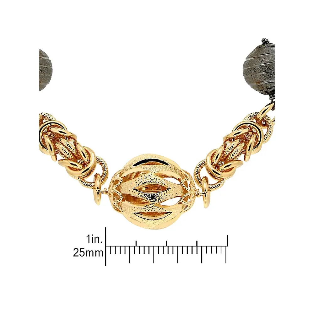 18K Goldplated Byzantine Station Bracelet