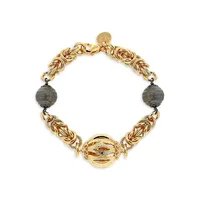 18K Goldplated Byzantine Station Bracelet