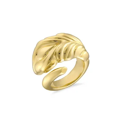 18K Goldplated Wrapped Leaf Ring