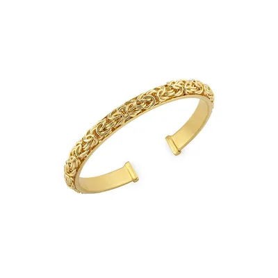 18K Goldplated Bizantine Cuff Bangle Bracelet