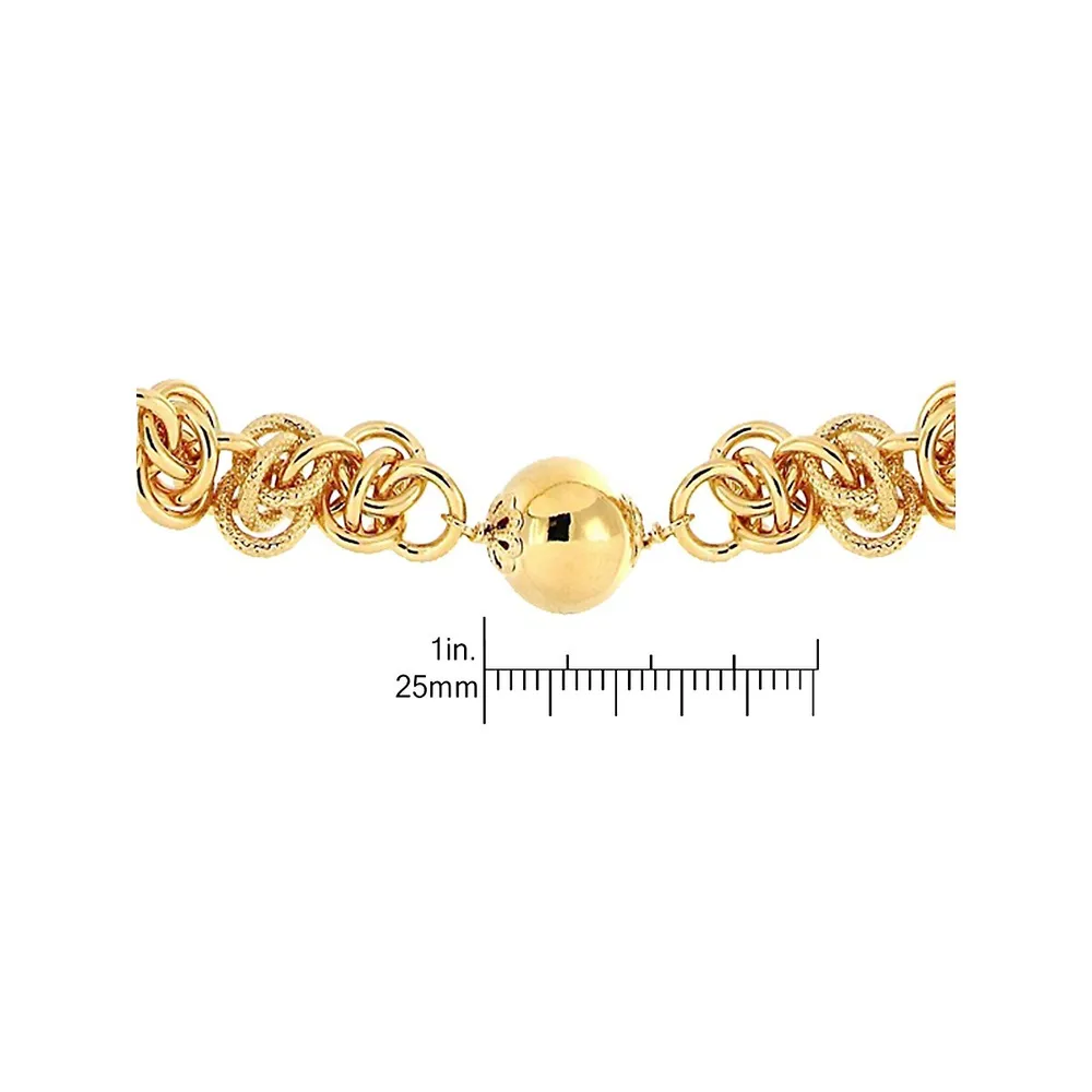 18K Goldplated Polished Bead Stationed Necklace