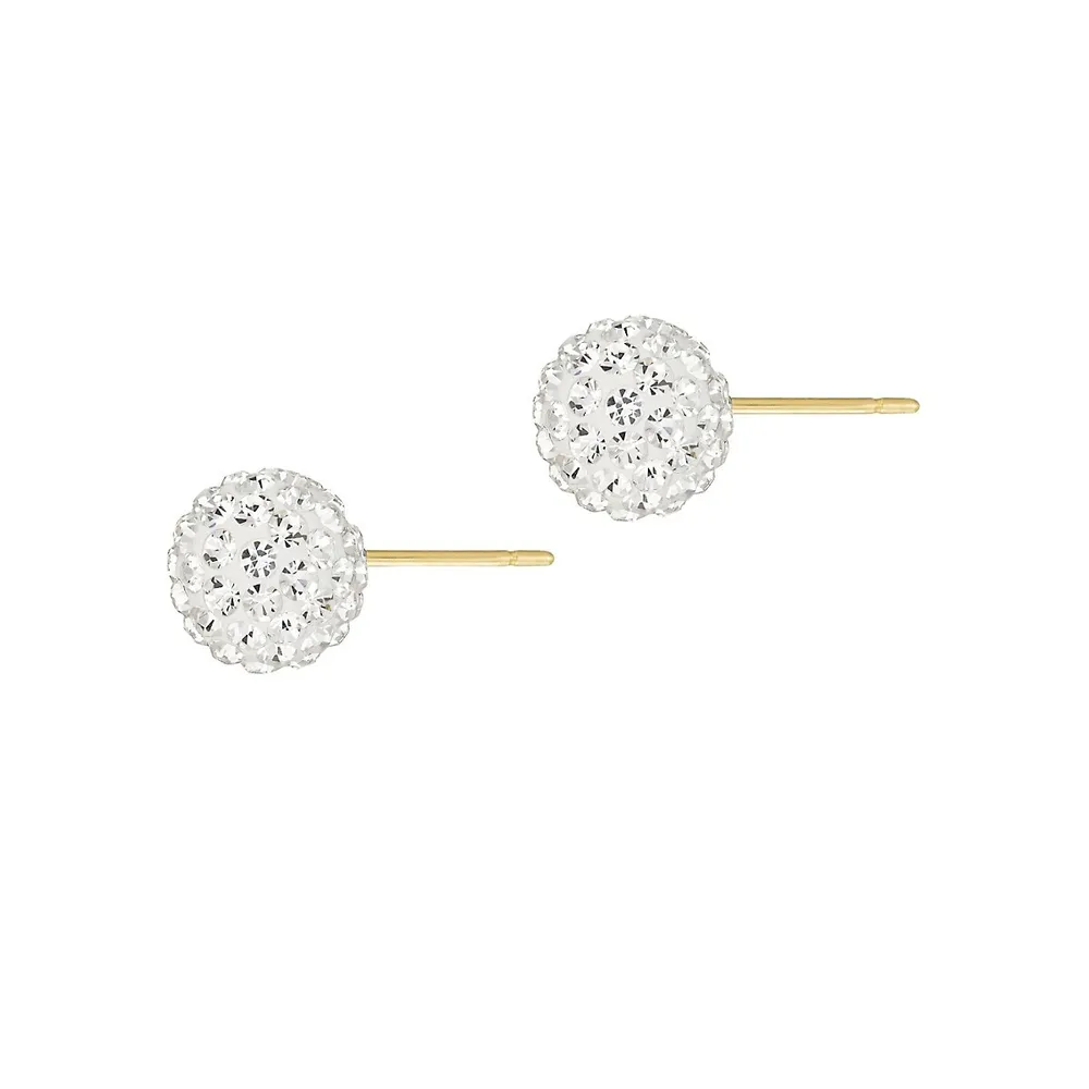 10K Yellow Gold & Cubic Zirconia Stud Earrings