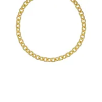 18K Goldplated Chain Link Coin Pendant Necklace