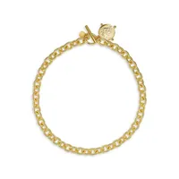 18K Goldplated Chain Link Coin Pendant Necklace