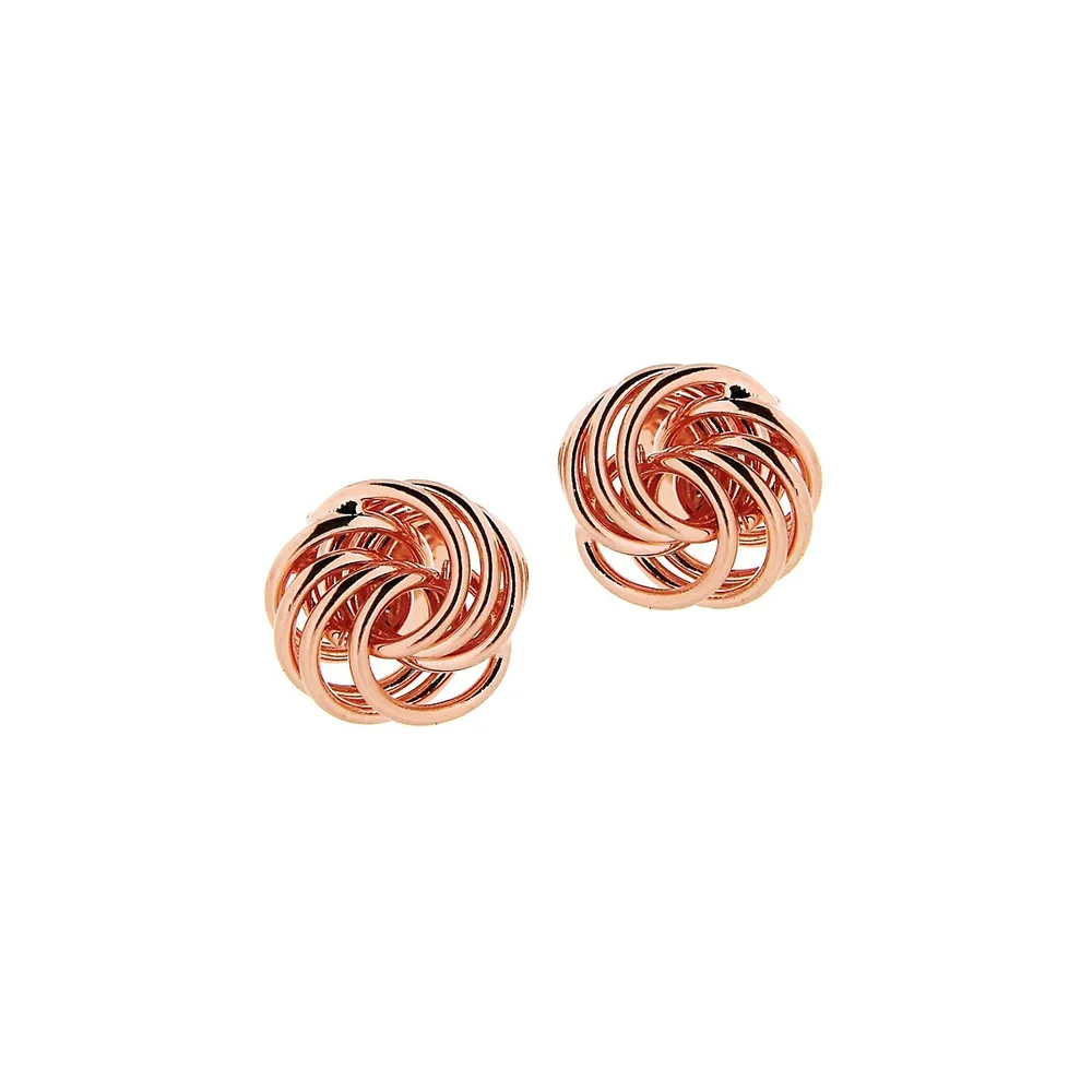 18K Rose Goldplated Love-Knot Stud Earrings