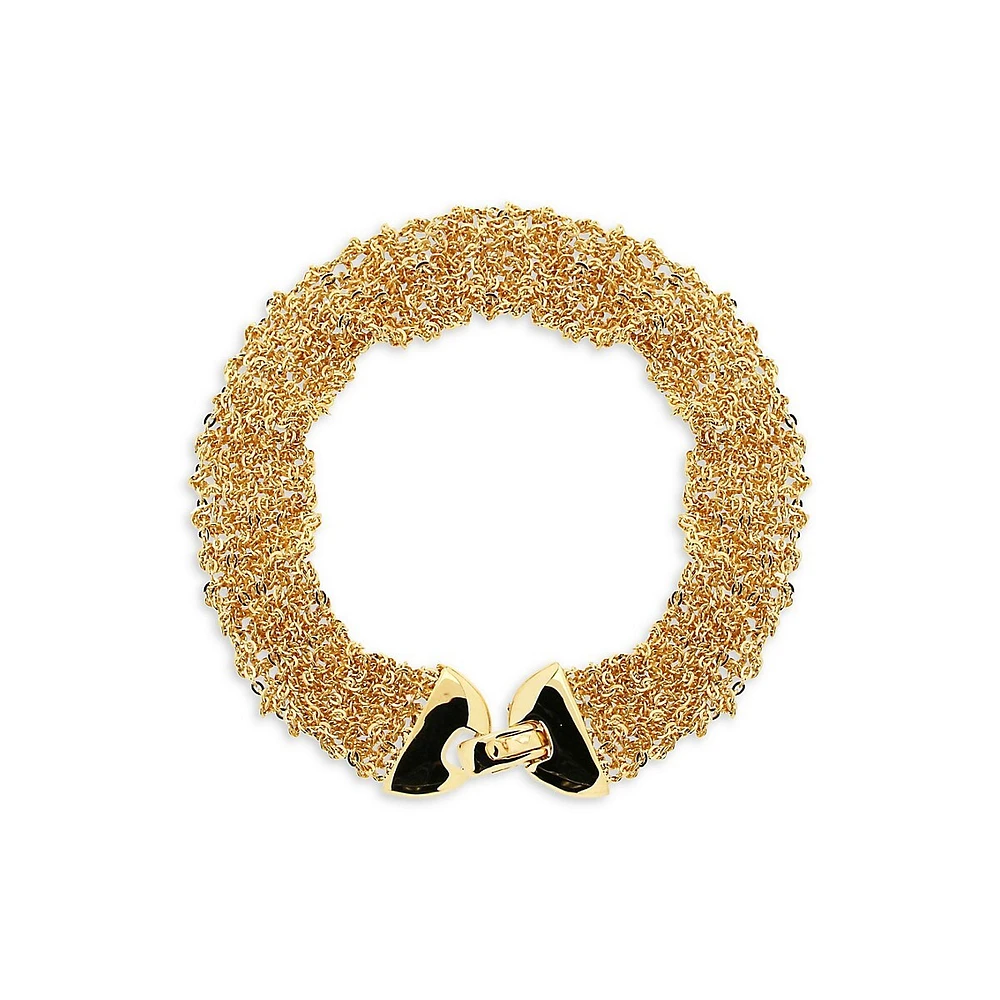 18K Goldplated Chain-Link Multi-Strand Bracelet