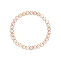 Kid's 10K Yellow Gold & Pearl Bracelet, Faux Pearl Earrings Set