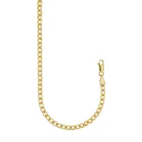 10K Yellow Gold Curb Chain Strand Necklace - 4MM
