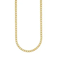 10K Yellow Gold Curb Chain Strand Necklace - 4MM