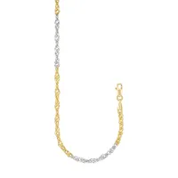 10K Two-Tone Gold Singapore Chain Necklace