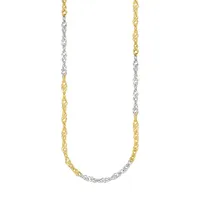 10K Two-Tone Gold Singapore Chain Necklace