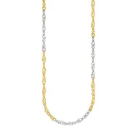 10K Two-Tone Gold Singapore Chain Necklace