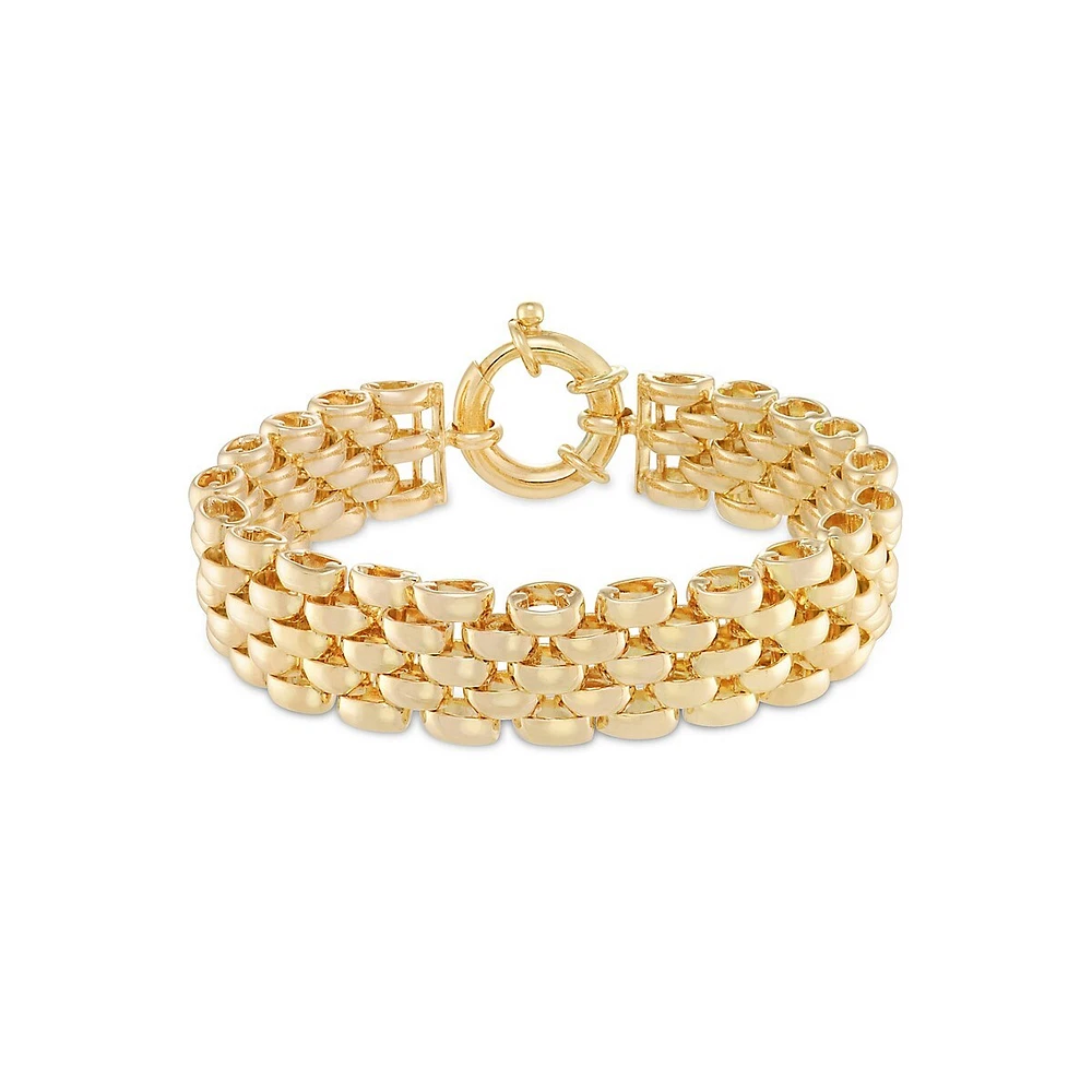 18K Goldplated 5-Row Pantera-Link Bracelet