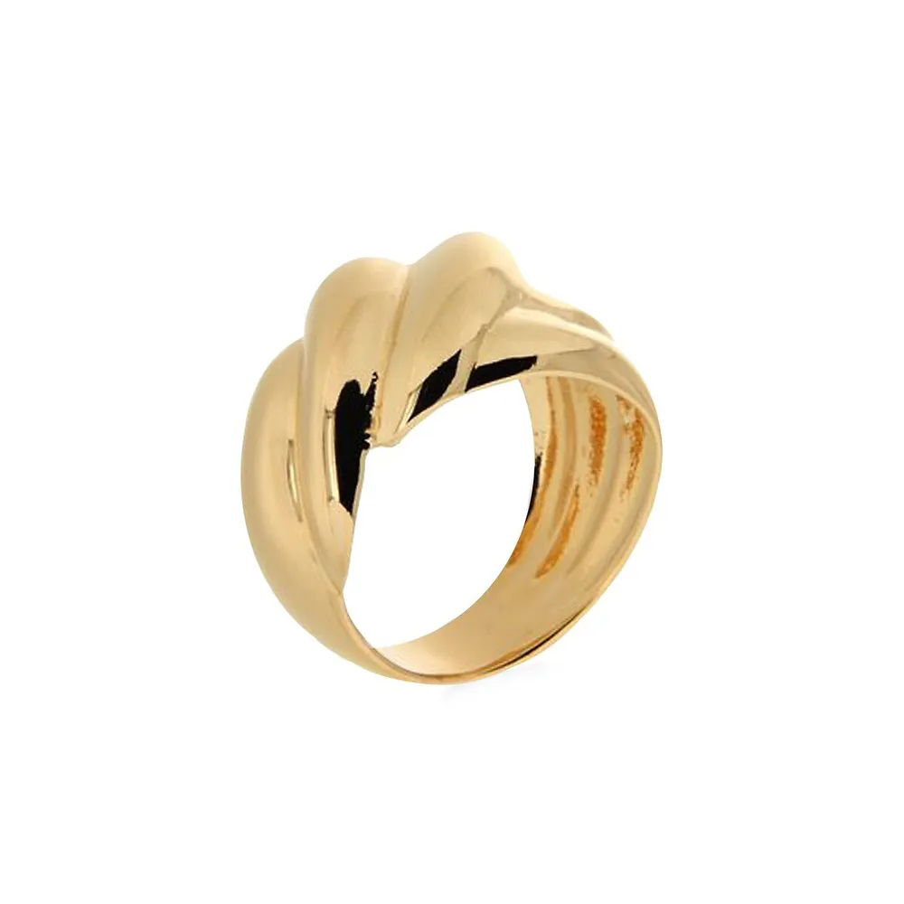 18K Goldplated Crossover Ring