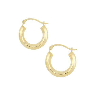 10K Yellow Gold Round Hoop Earrings