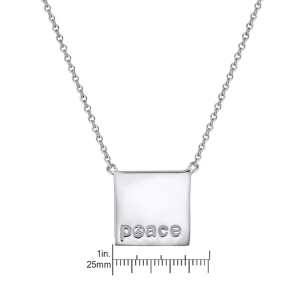 Sterling Silver Peace Necklace -17"