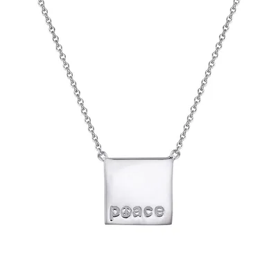 Sterling Silver Peace Necklace -17"