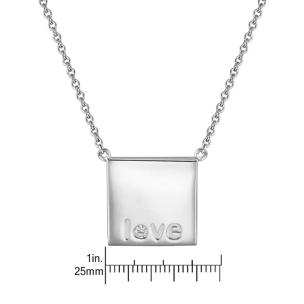 Sterling Silver Love Necklace -17"