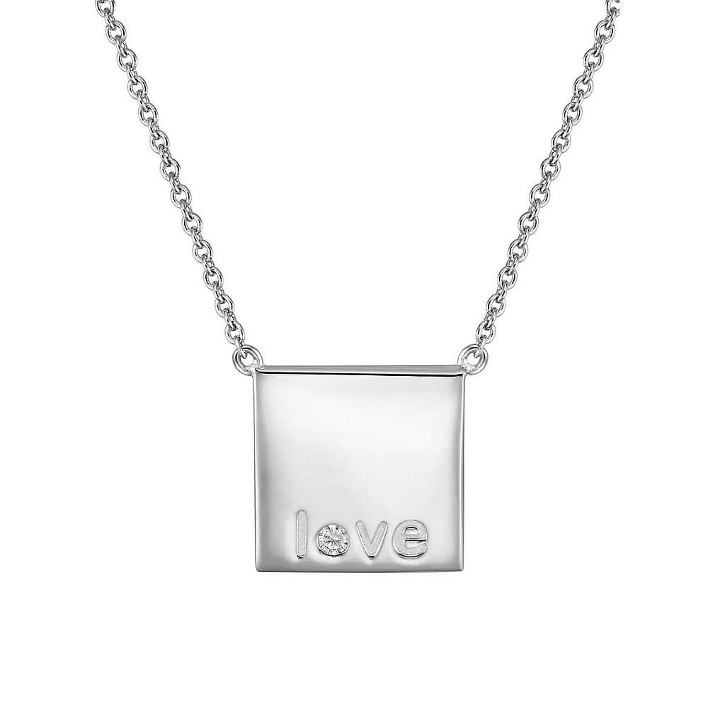 Sterling Silver Love Necklace -17"