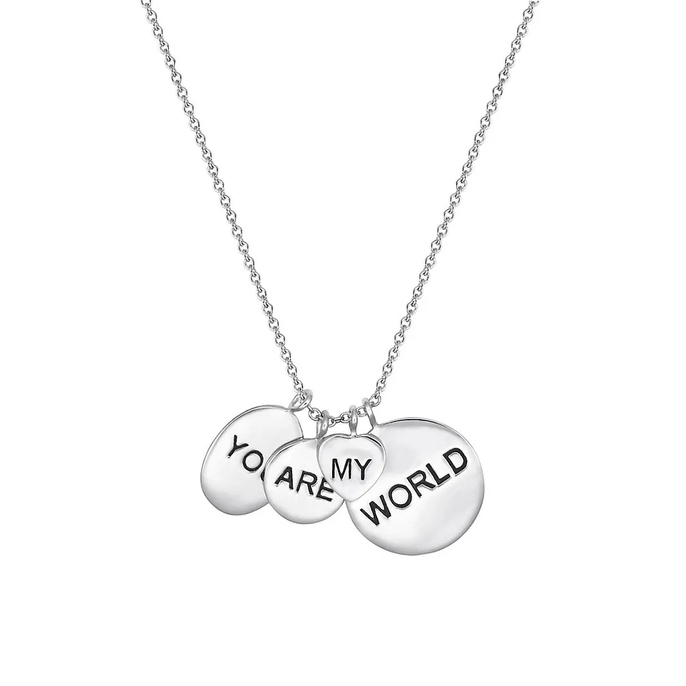 Sterling Silver "You Are My World" Necklace