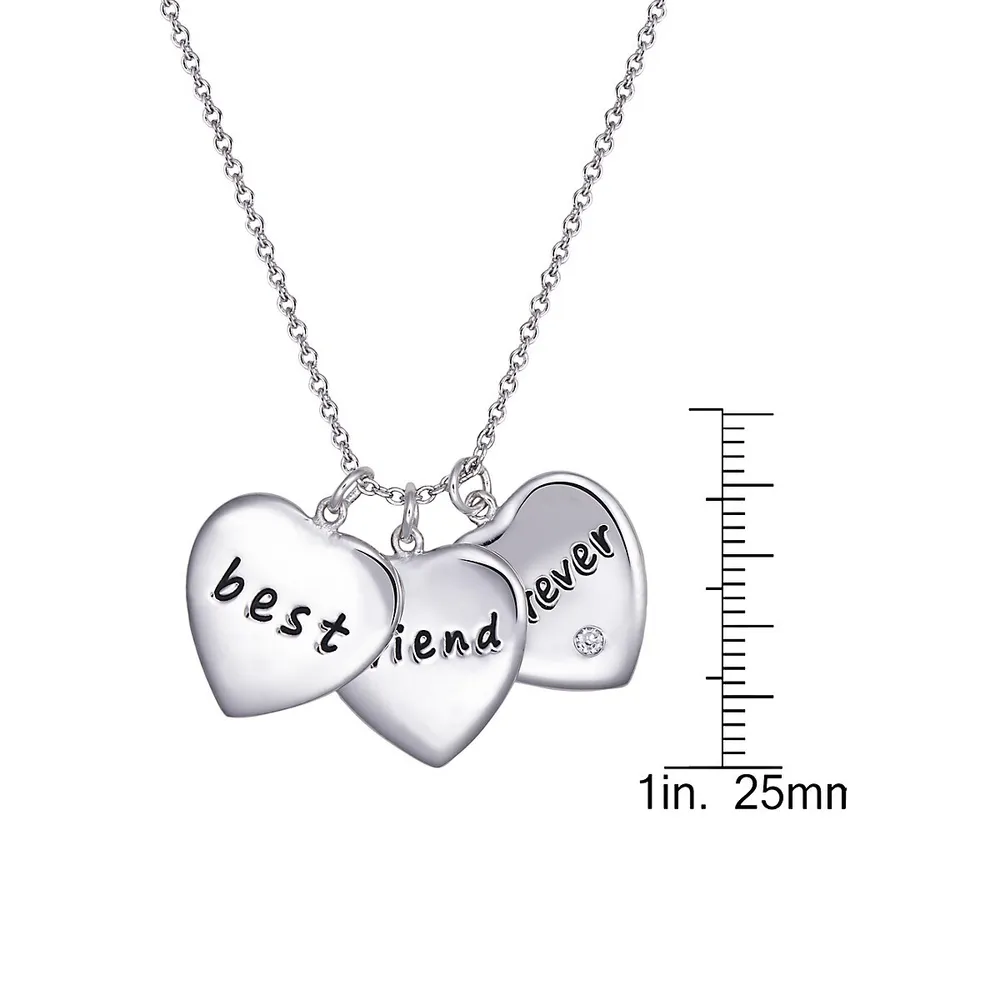 Best Friend Forever Sterling Silver & Cubic Zirconia Pendant Necklace