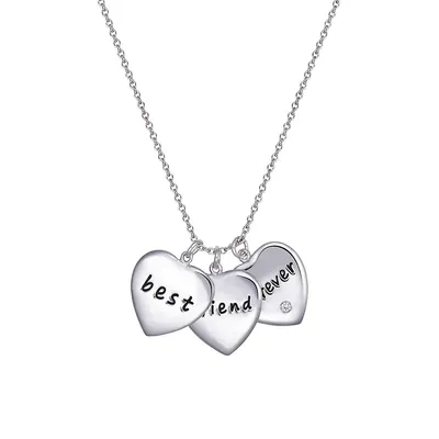 Best Friend Forever Sterling Silver & Cubic Zirconia Pendant Necklace